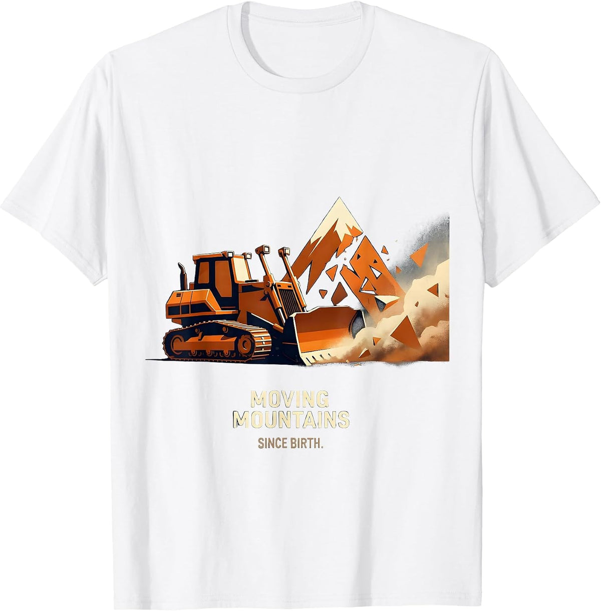 Men's Moving Mountains Since Birth Labor Day Bulldozer T-Shirt - White