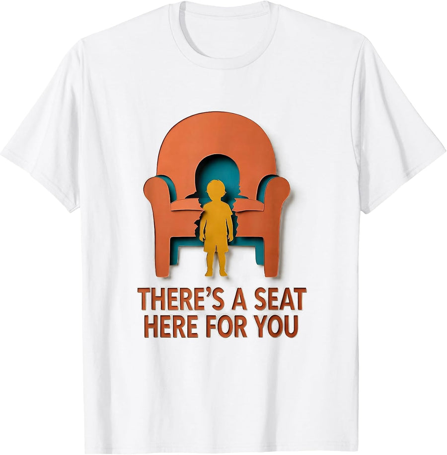 Men's There's A Seat Here For You Inclusion Teacher Autism T-Shirt - White