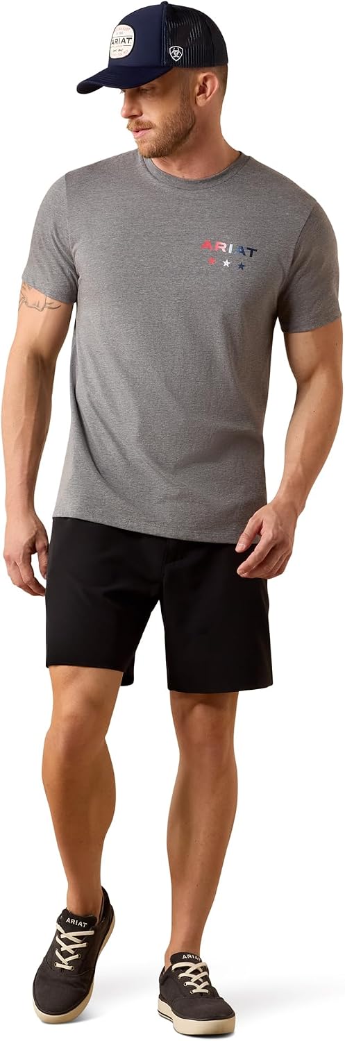 Ariat Men's USA Pat Badge T-Shirt - Heather Grey