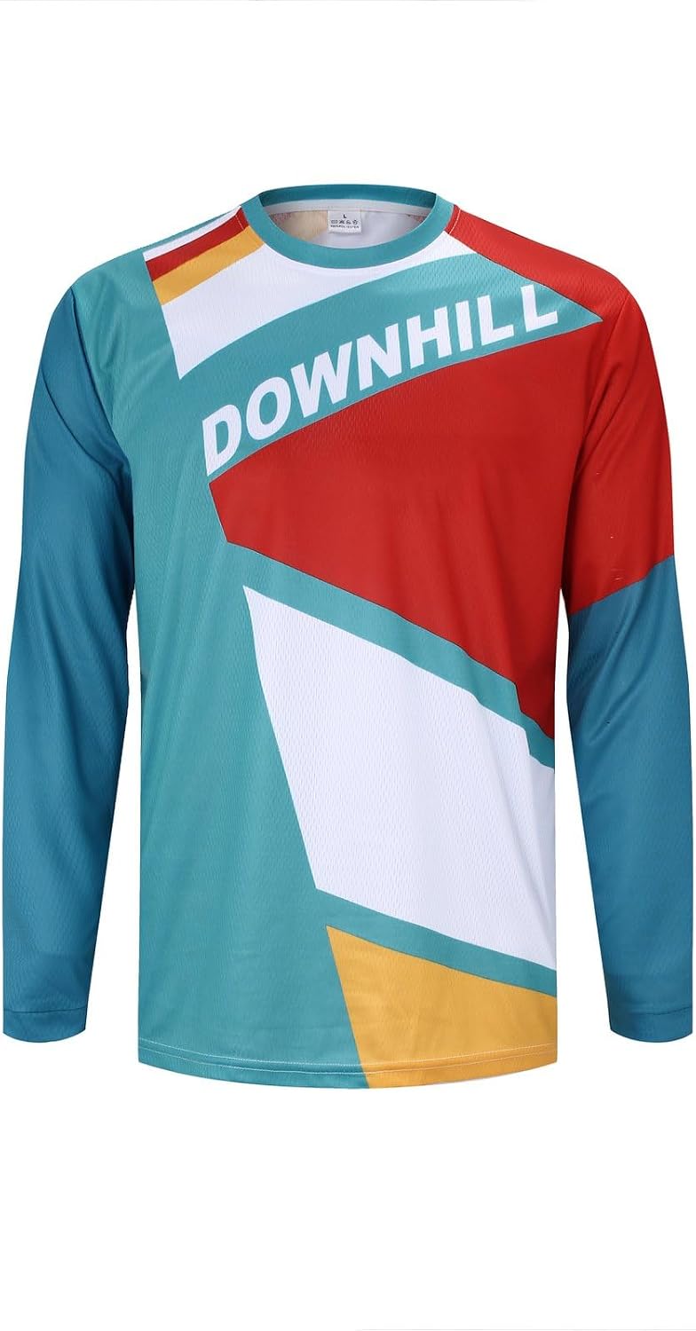Mountain Bike Jersey Mens Long Sleeve Motocross Jersey Cycling Jersey Breathable Quick Dry Downhill BMX Off-Road - 44