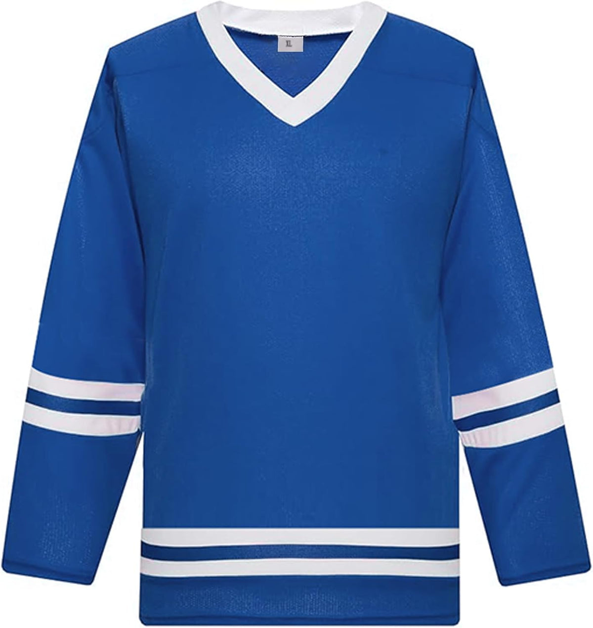 Blank Hockey Training Jersey Lightweight Fabric Long Sleeve for Ice Hockey Jersey Quick Dry Feature and V Neck Style -
