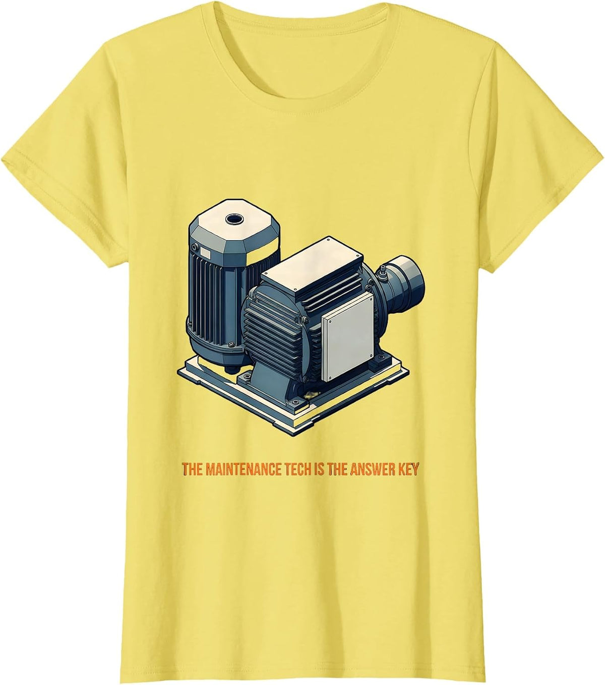 The Maintenance Tech Is The Answer Key Funny HVAC Technician T-Shirt - Lemon Yellow