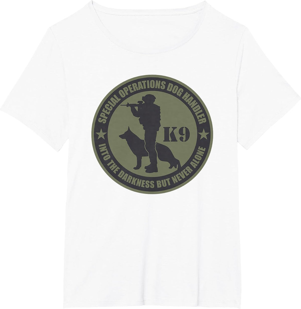 K9 T-Shirt - Special Operations Dog Handler (Subdued) T-Shirt - White