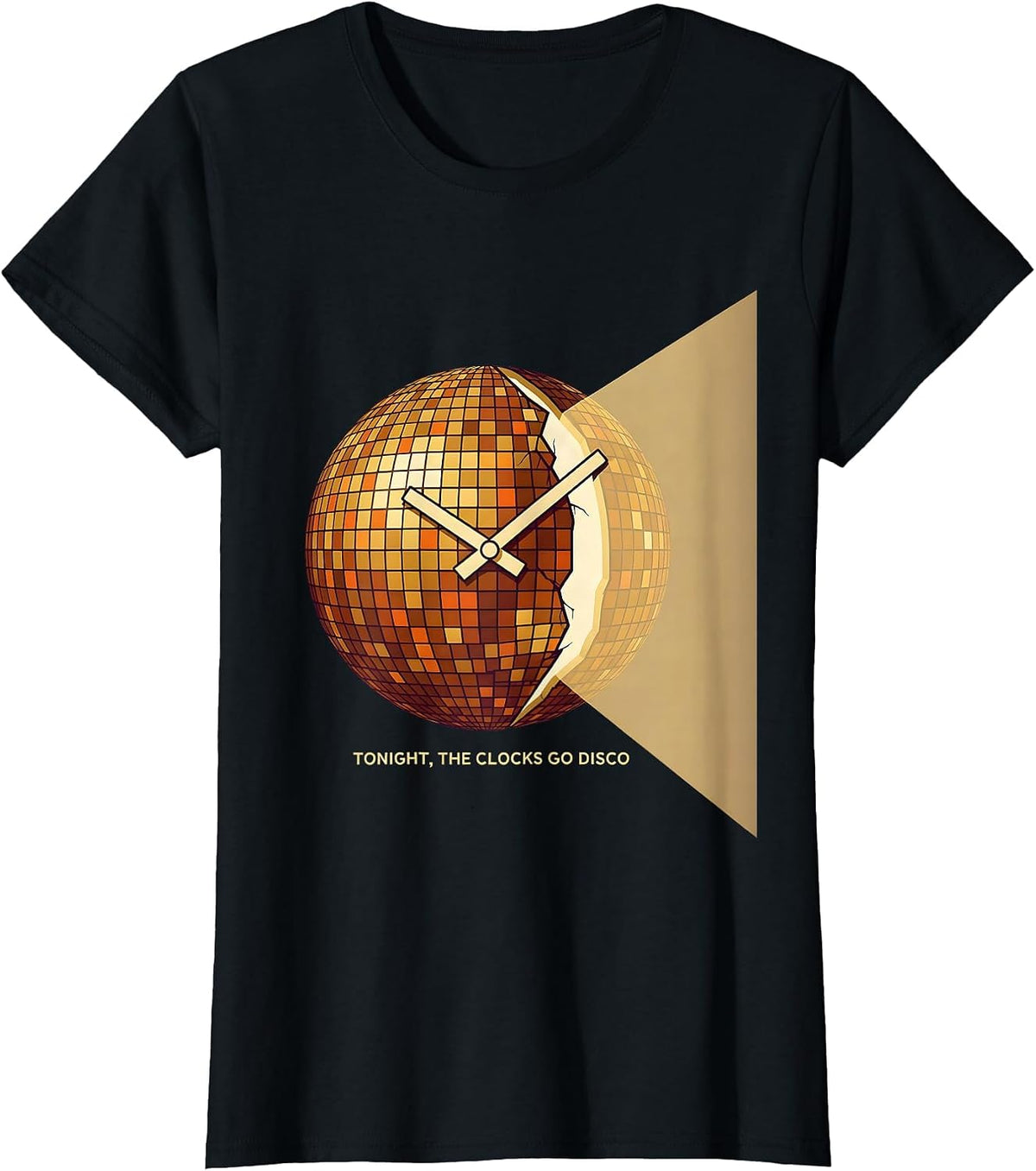 Tonight, The Clocks Go Disco Retro 70s Disco Party Costume T-Shirt - Black