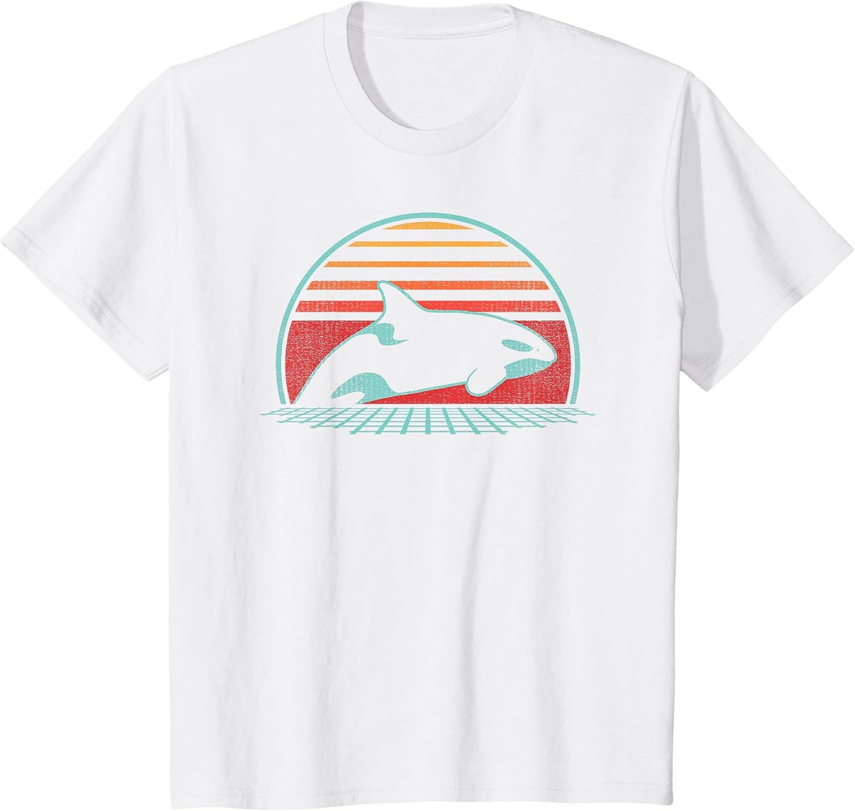 Orca Lover Retro Vintage 80s Style T-Shirt - White