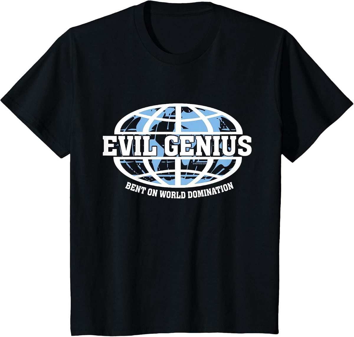 Evil Genius Bent on World Domination Funny Geek Gear T-Shirt - Black