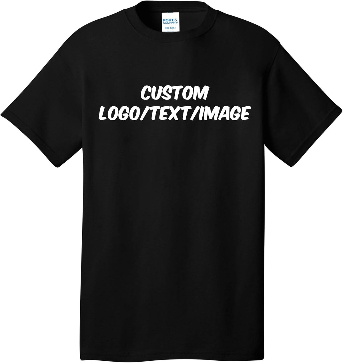 INK STITCH Unisex PC54 Custom Design Your Own Cotton Short Sleeve Tshirts - Multicolors - Black