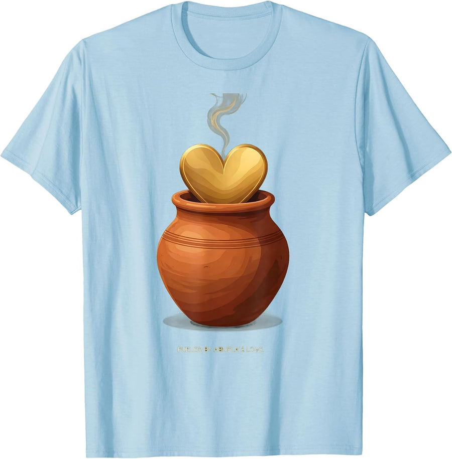 Men's Fueled by Abuela's Love Hispanic Heritage Design T-Shirt - Baby Blue