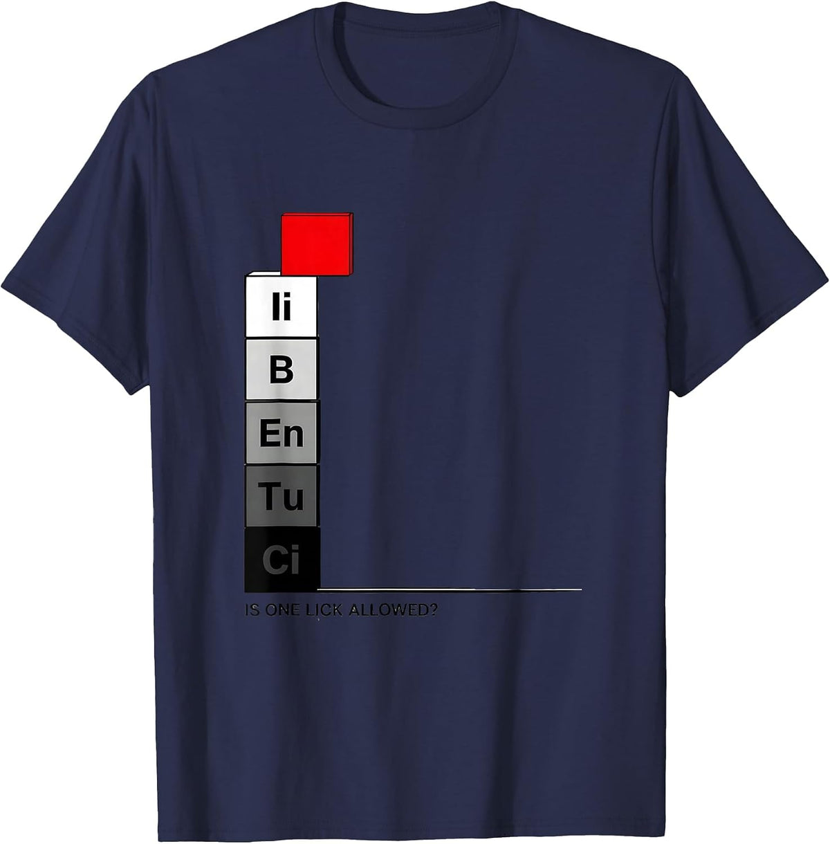 Is One Lick Allowed Funny Periodic Table Chemistry Teacher T-Shirt - Navy Blue