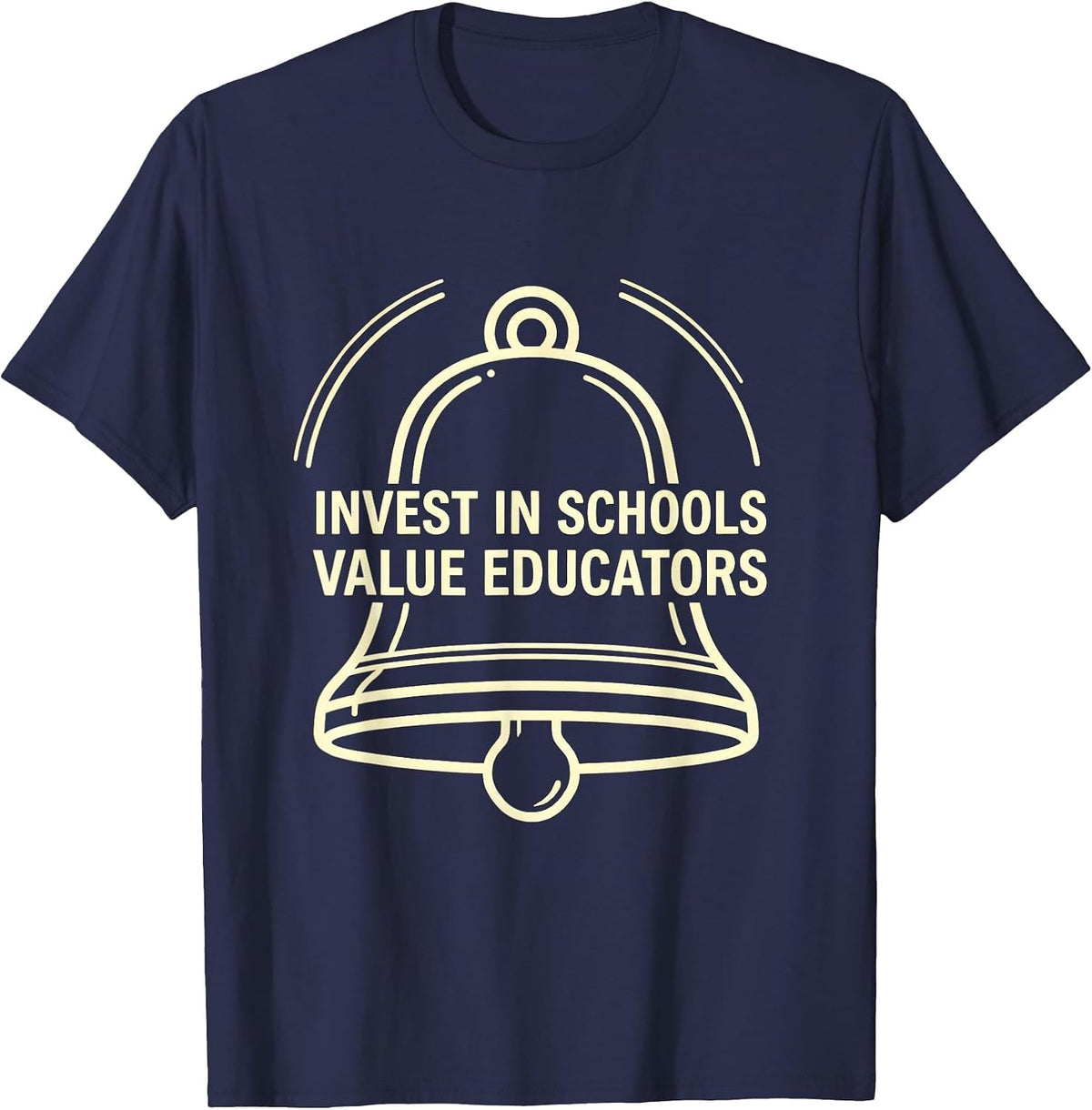 Men's Invest In Schools Value Educators Red For Ed Teacher Protest T-Shirt - Navy Blue