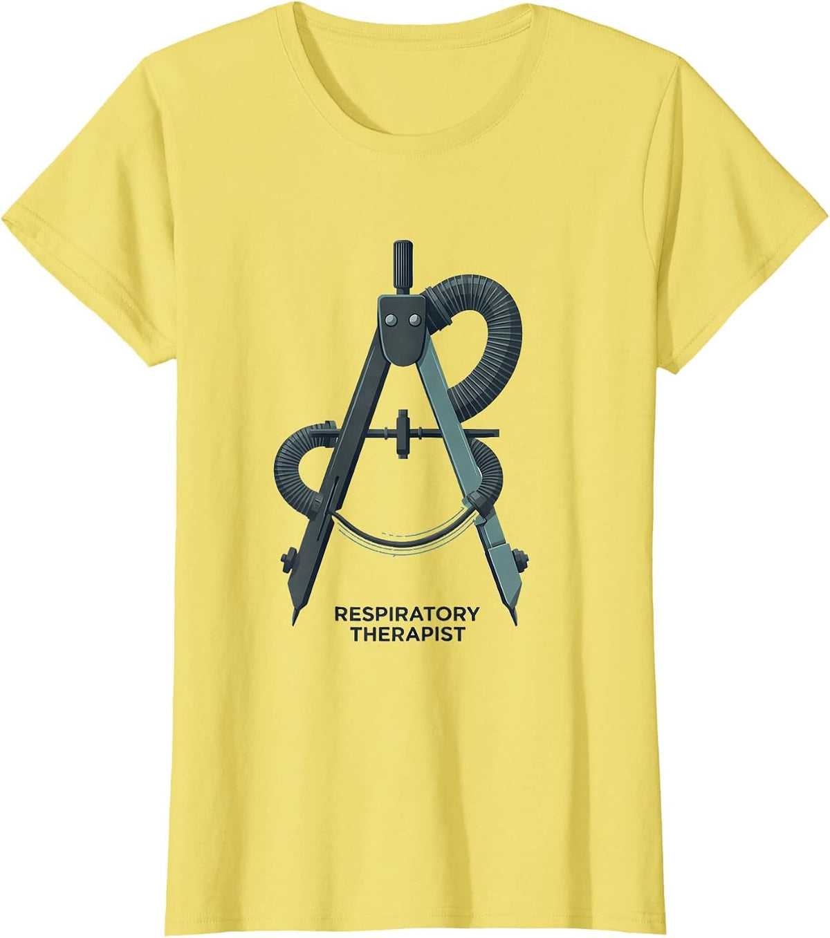 Respiratory Therapist Editorial Conceptual RT Profession T-Shirt - Lemon Yellow