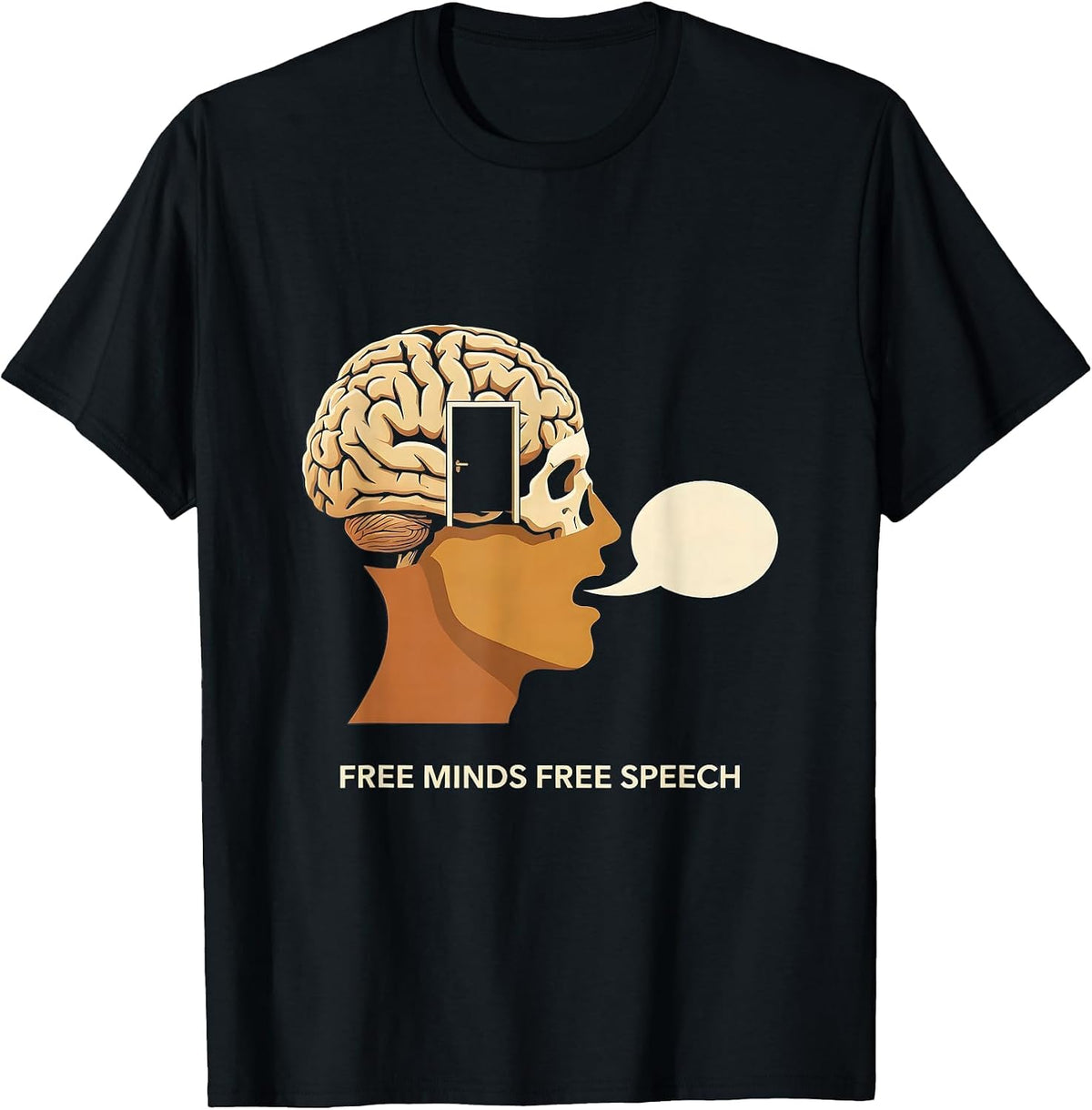 Men's Free Minds Free Speech 1st Amendment Design T-Shirt - Black
