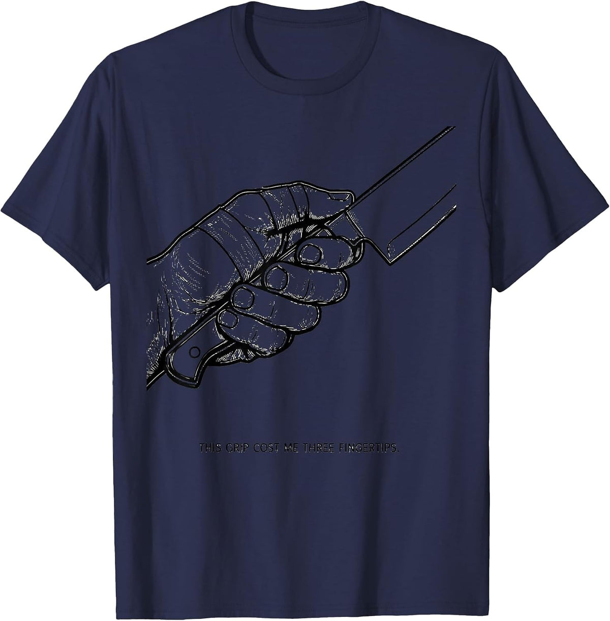 This Grip Cost Me Three Fingertips Funny Chef Line Cook T-Shirt - Navy Blue