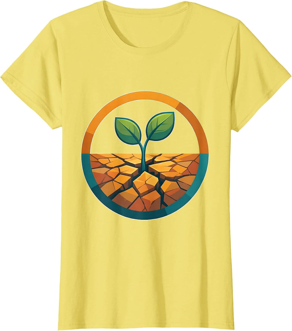 Resilient Sprout Kindness Botanical Illustration T-Shirt - Lemon Yellow