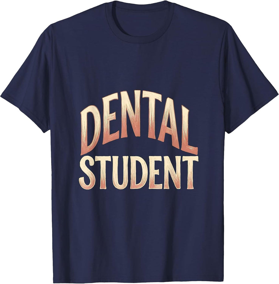Dental Student Funny Dental Hygienist Dentist Boho Floral T-Shirt - Navy Blue