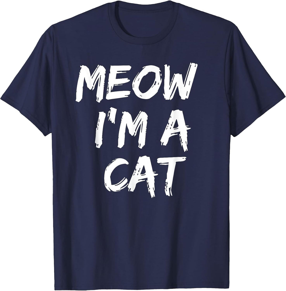 Funny Meow Cat Halloween Costume Style T-Shirt - Navy Blue