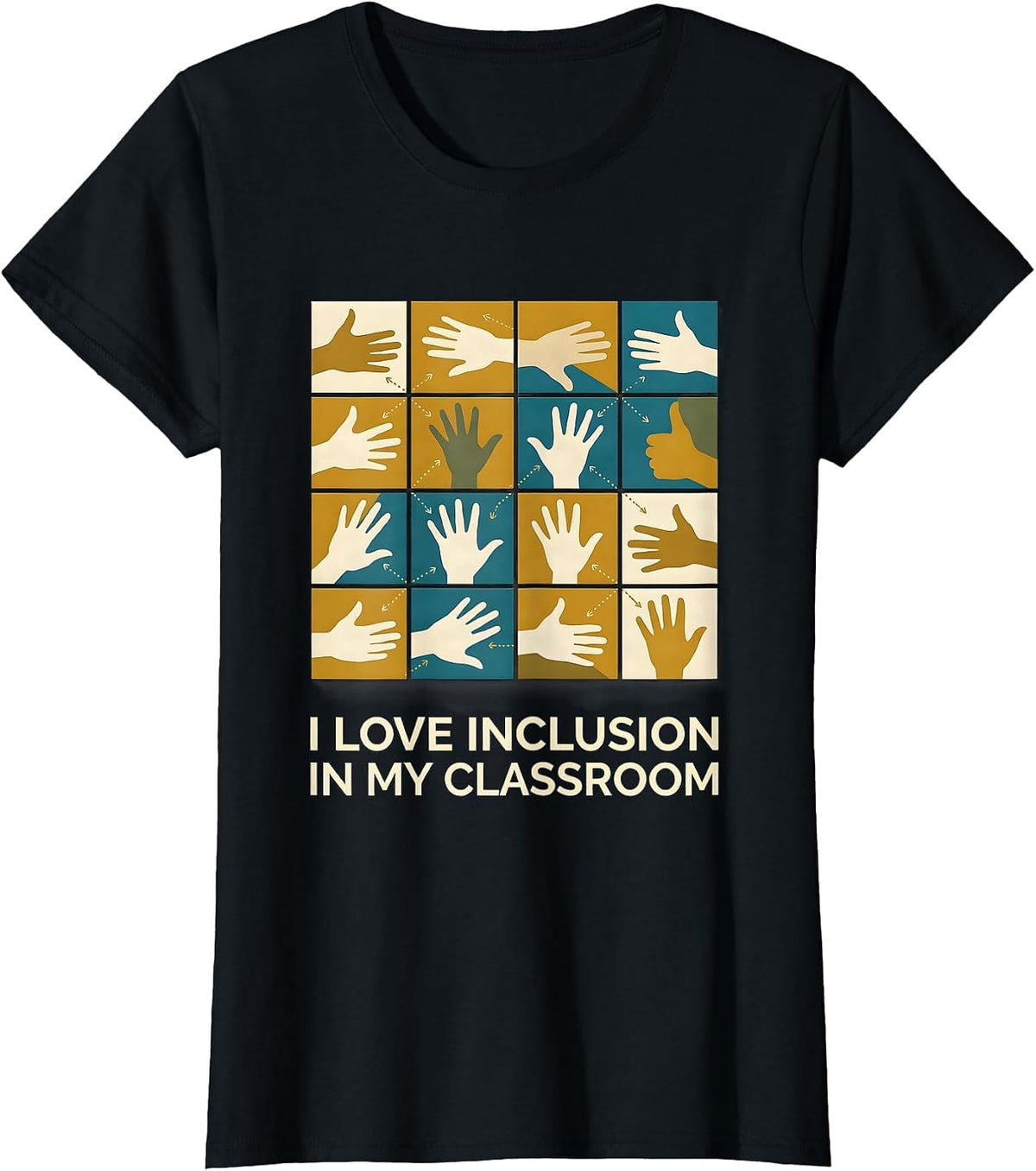 I Love Inclusion In My Classroom Midcentury Modern Special T-Shirt - Black