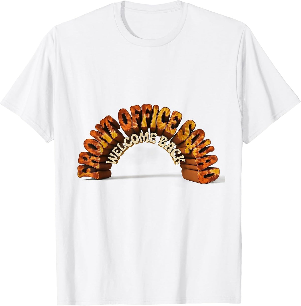 Welcome Back Front Office Squad Retro 70s Tie Dye Staff T-Shirt - White