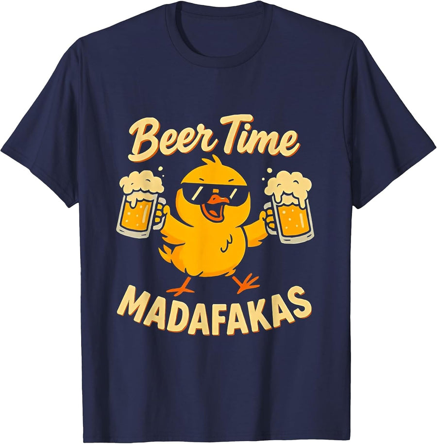 Beer Time Madafakas T-Shirt - Navy Blue
