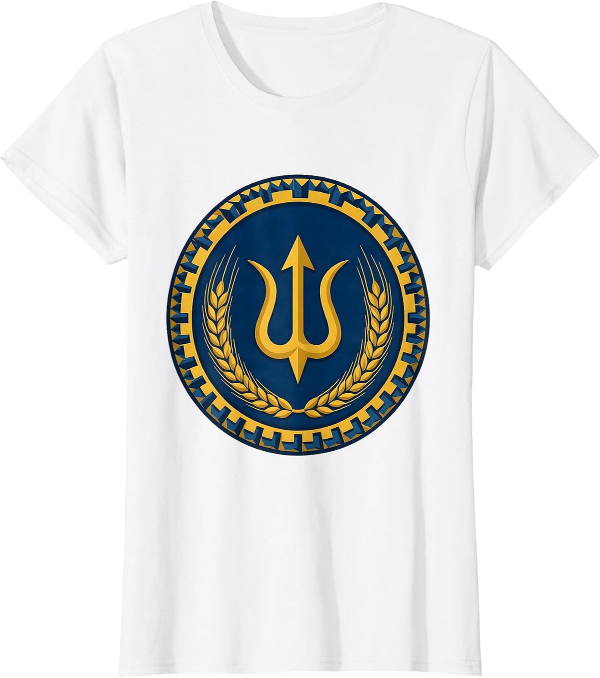 Gold Tryzub Ukrainian National Pride Solidarity T-Shirt - White