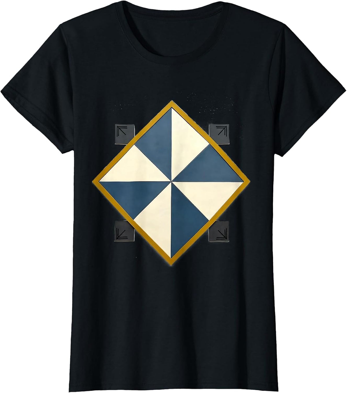 Women's Quilt Block Patchwork Science Humor Chemistry Teacher T-Shirt - Black