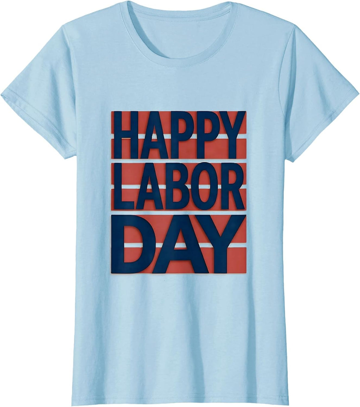 Happy Labor Day Patriotic Union Pride Messy Bun Gift T-Shirt - Baby Blue
