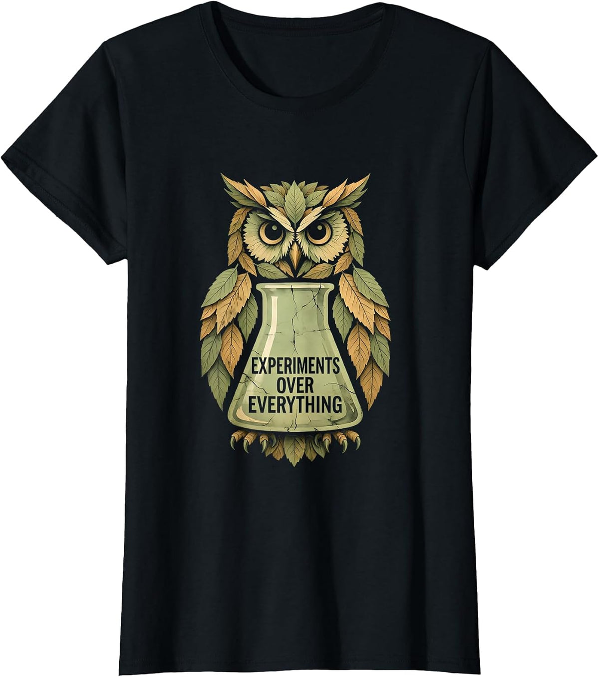 Experiments Over Everything Science Teacher Design T-Shirt - Black