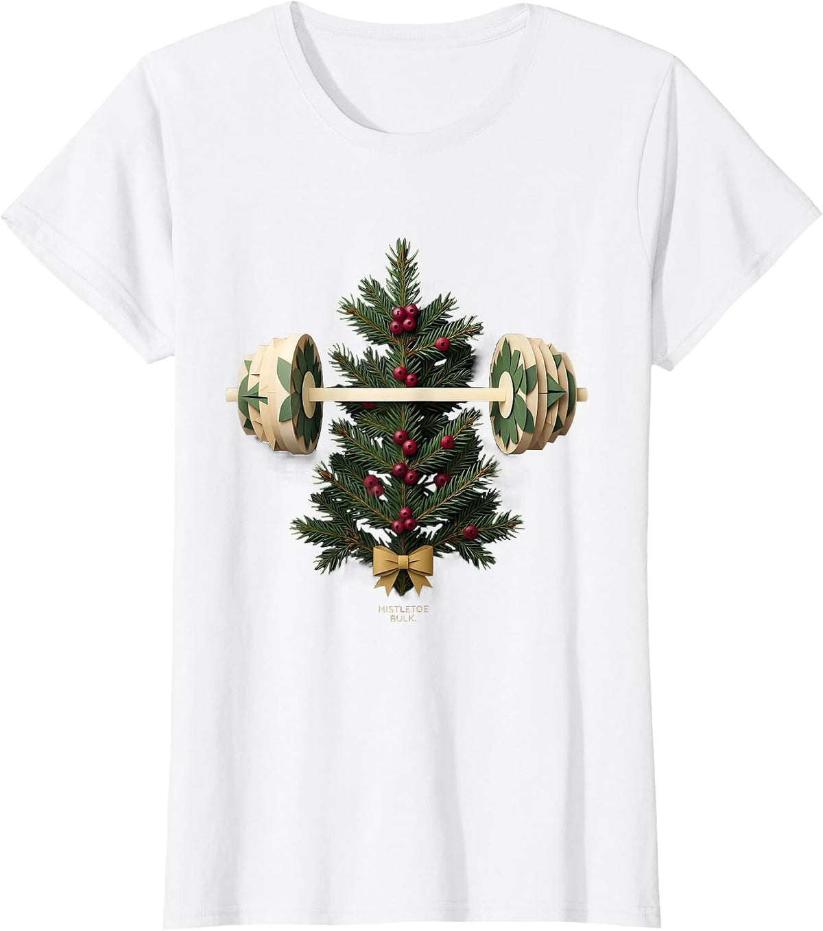 Mistletoe Bulk Funny Christmas Gym Weightlifting Fitness T-Shirt - White