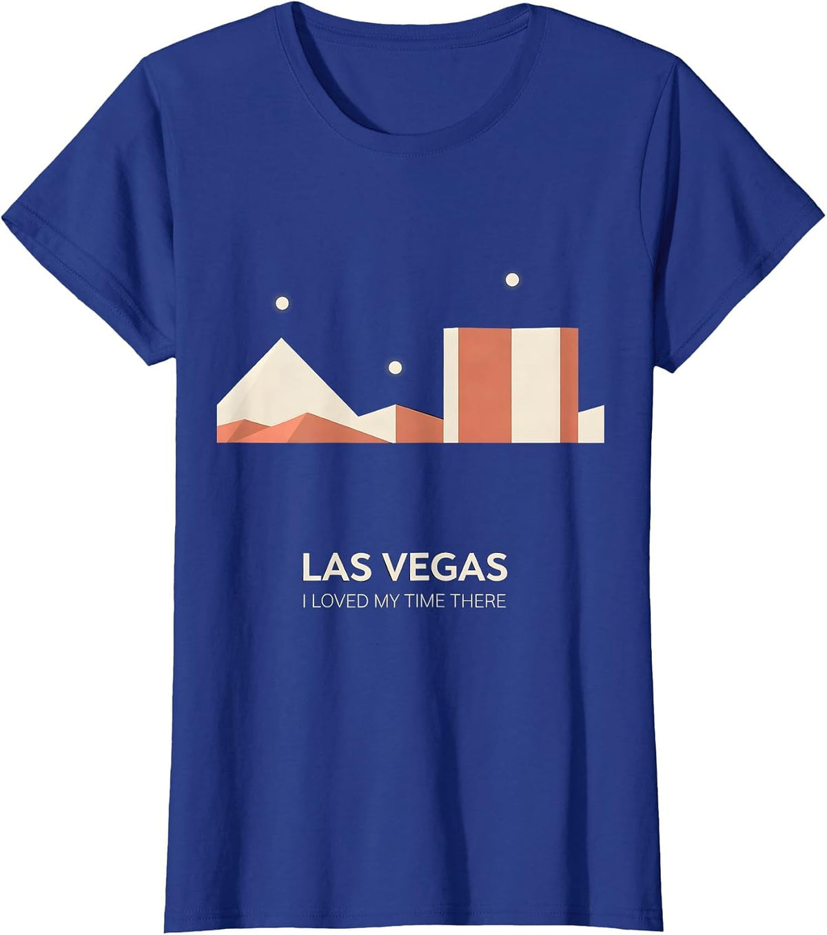 Women's Las Vegas I Loved My Time There Minimalist Skyline Souvenir T-Shirt - Royal Blue
