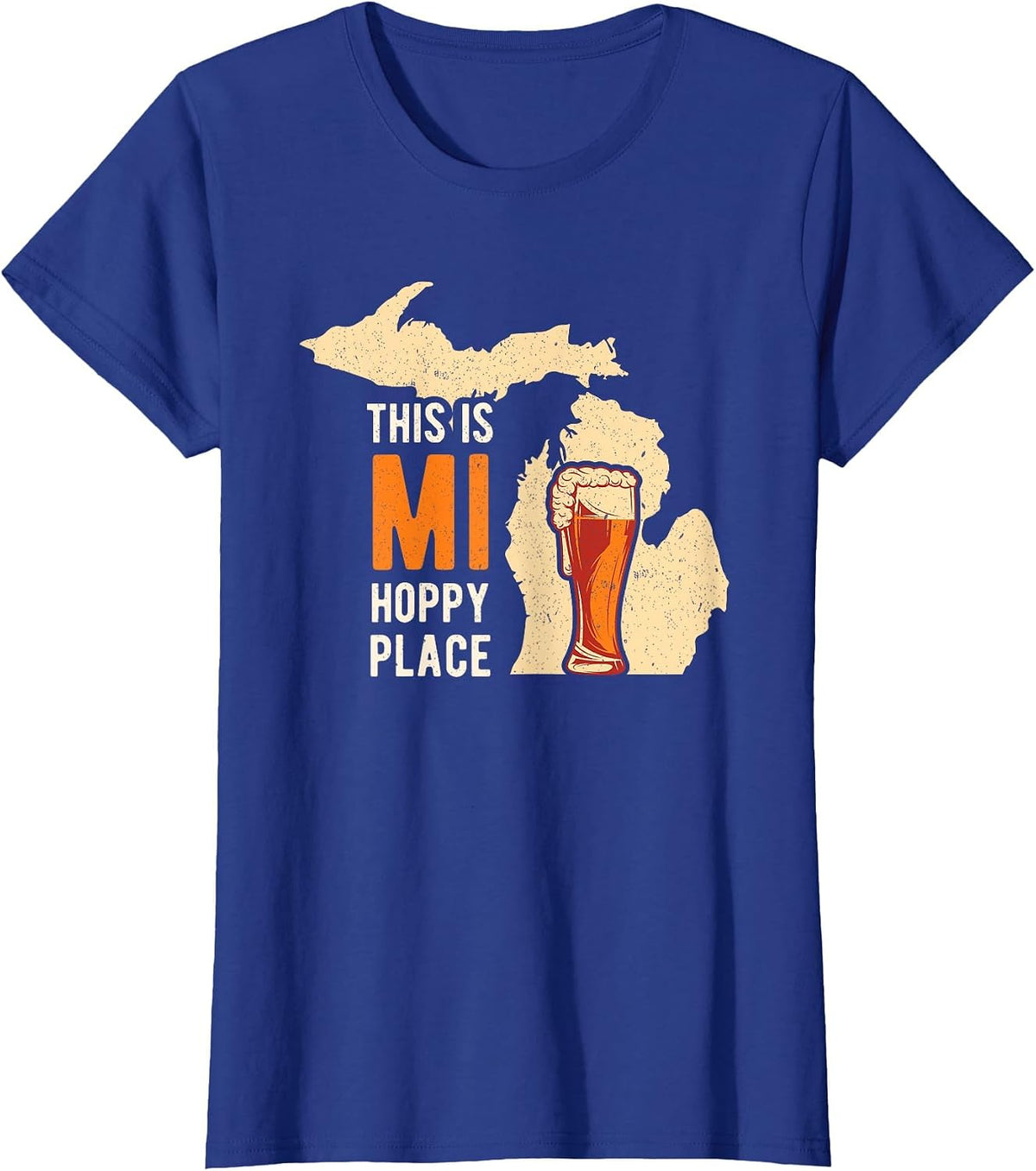MI Beer Drinking - Michigan Brewery Microbrew T-Shirt - Royal Blue