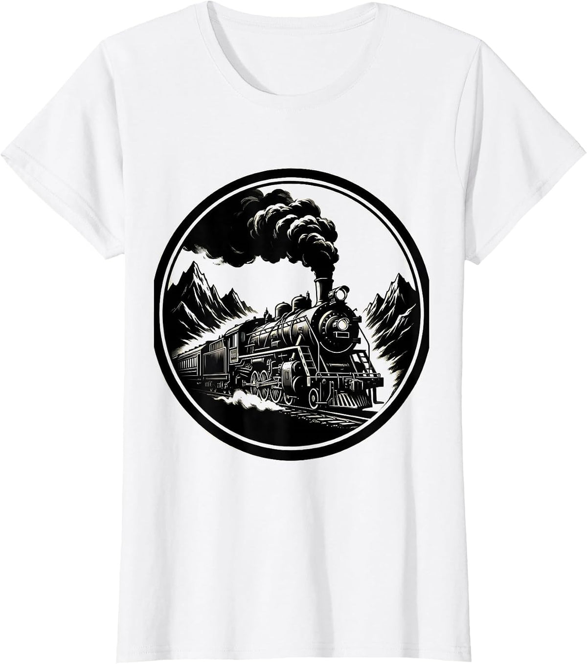 Labor Day Steam Engine Train Mountain Pass T-Shirt - White