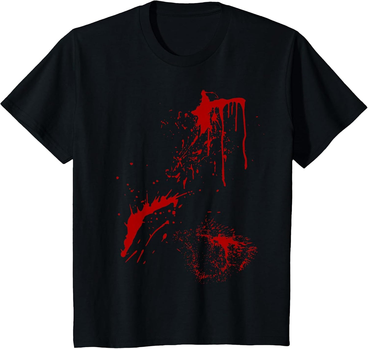Blood Splatter Halloween Fake Bloody Spatter Zombie Victim T-Shirt - Black