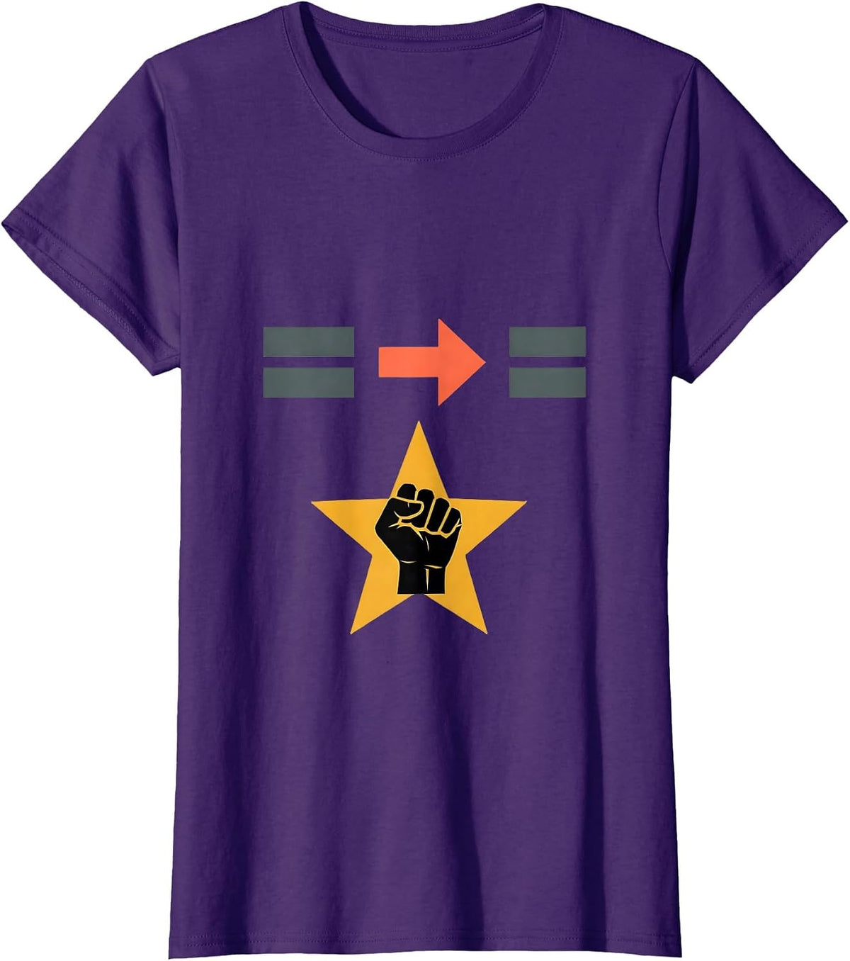 Women's Equality Greater Than Division Black History Symbol T-Shirt - Purple
