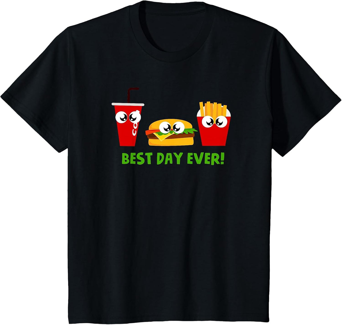 Funny Hamburger Tshirt Fry Day French Fries T-Shirt - Black