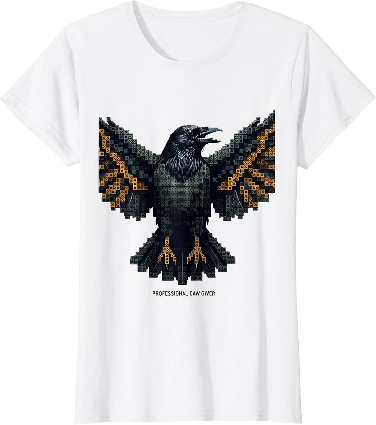 Women's Professional Caw Giver Funny Crow Design T-Shirt - White