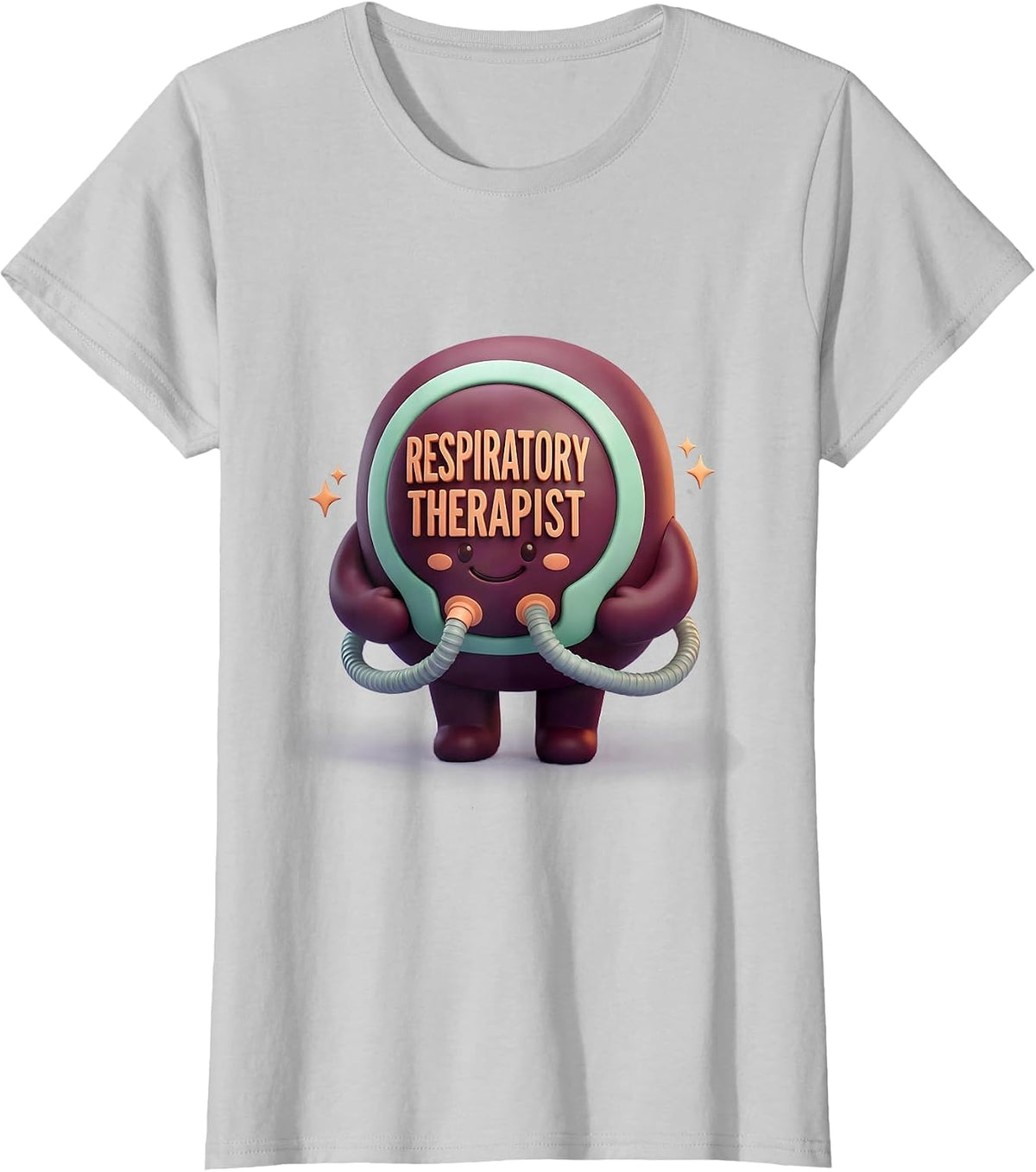 Respiratory Therapist Cute Kawaii RT Profession Pride T-Shirt - Silver Grey