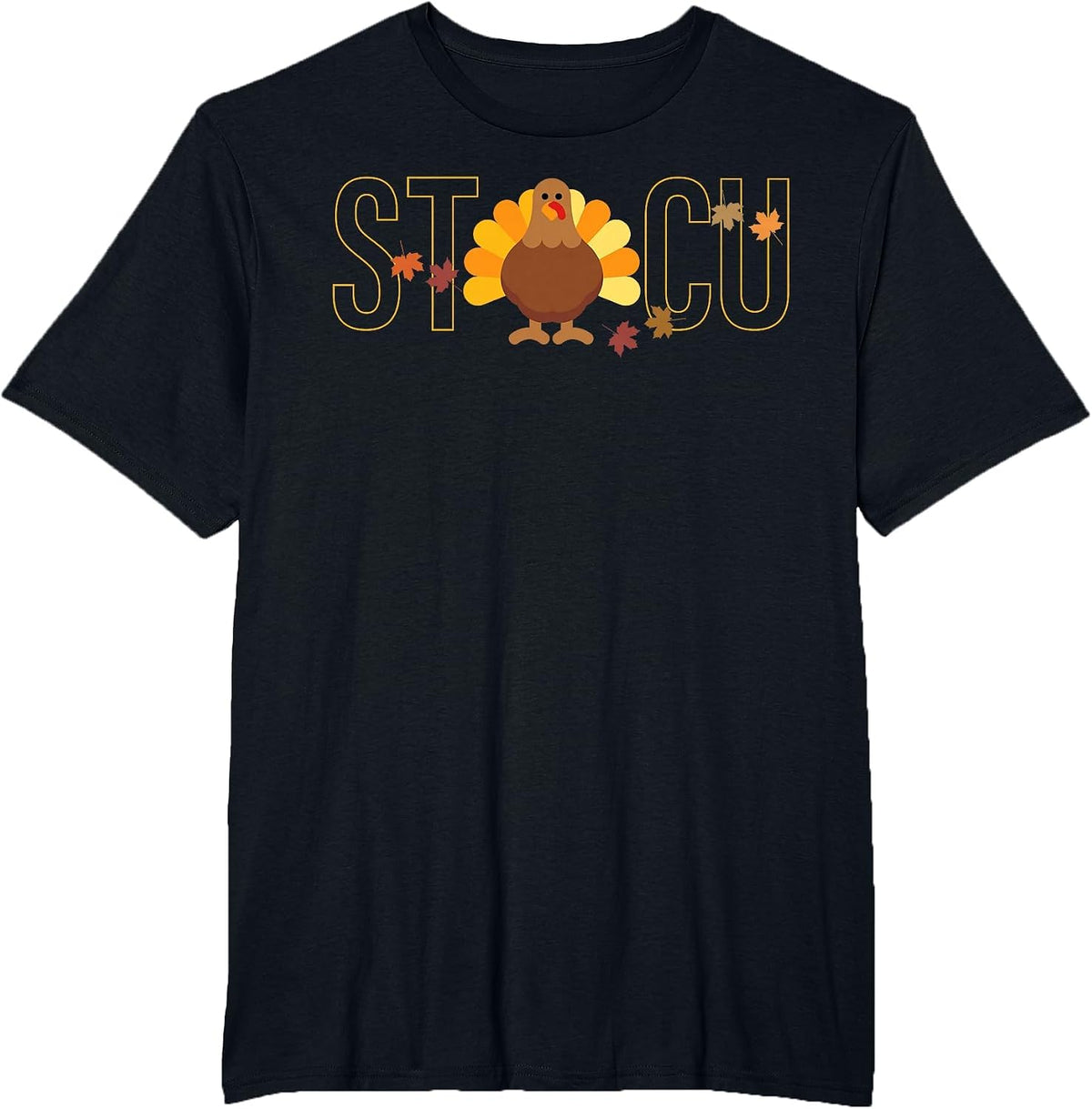 STICU Surgical Trauma ICU Nurse Fall Thanksgiving Turkey T-Shirt - Black
