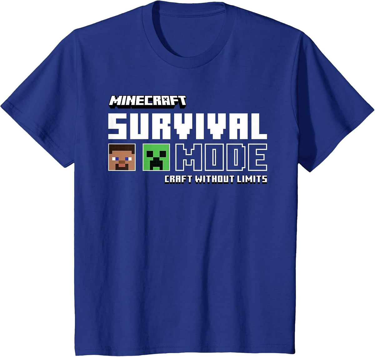 Minecraft Survival Mode Craft Without Limits T-Shirt - Royal Blue