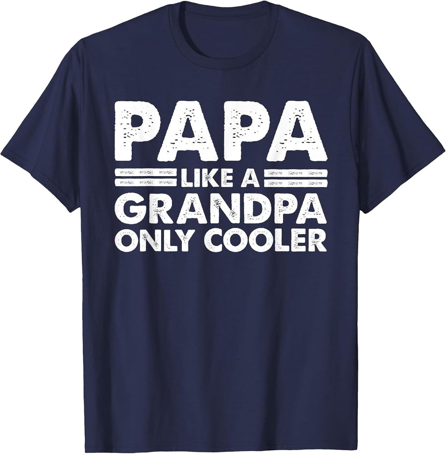 Funny Papa Design for Grandpa Papi Papaw from Grandkids Papa T-Shirt - Navy Blue
