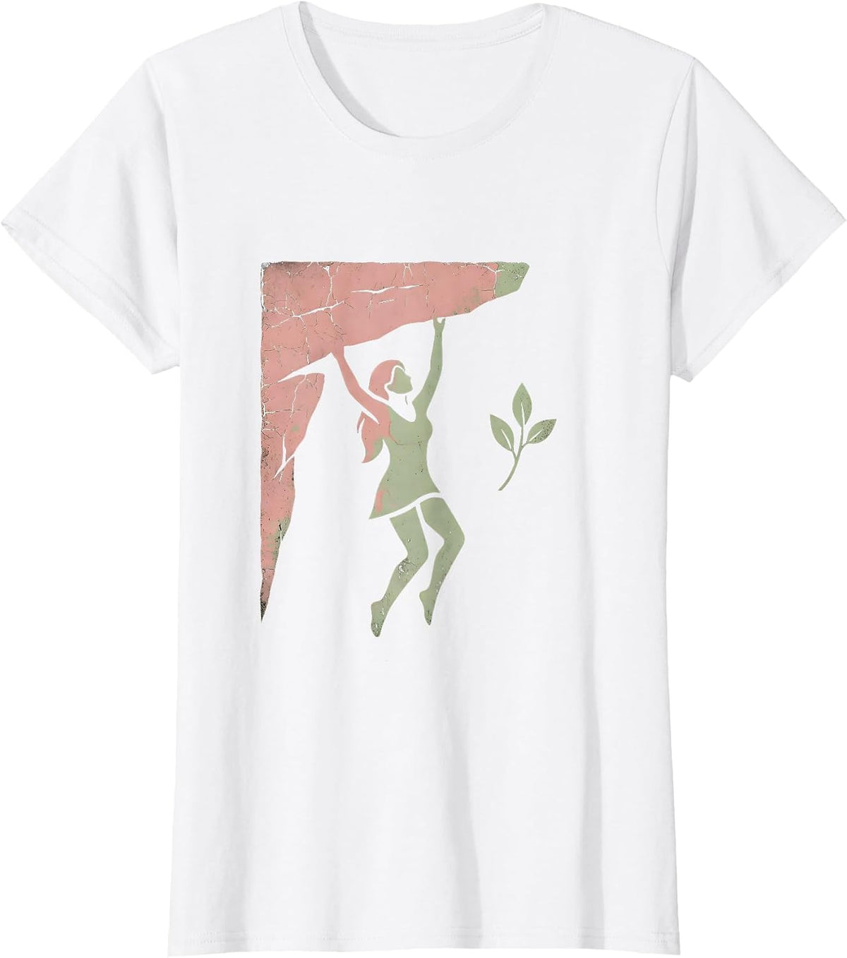 Do It Lady Rock Climber Cliff Hanger Graphic T-Shirt - White