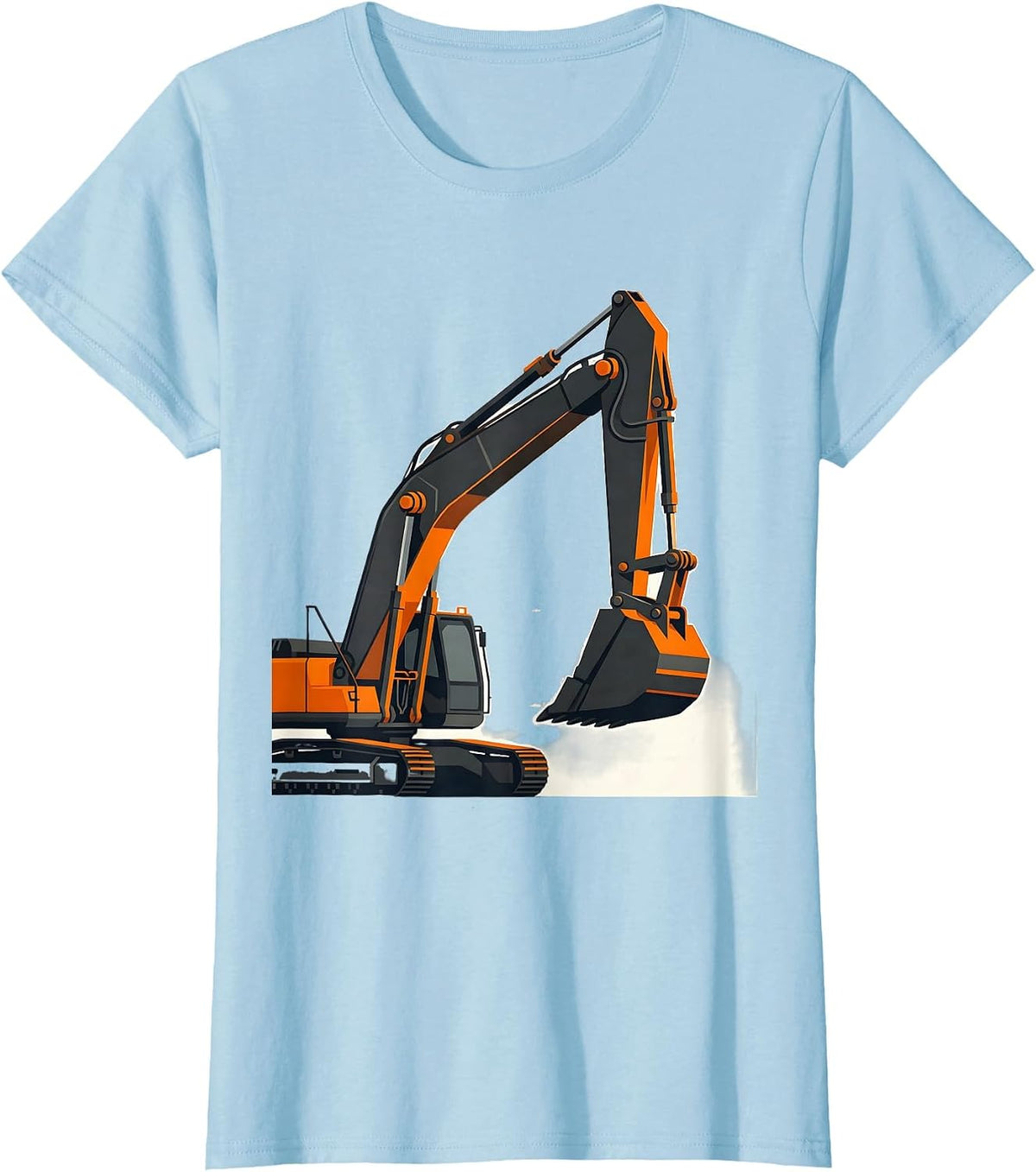 Backhoe Operator Minimalist Construction Humor T-Shirt - Baby Blue