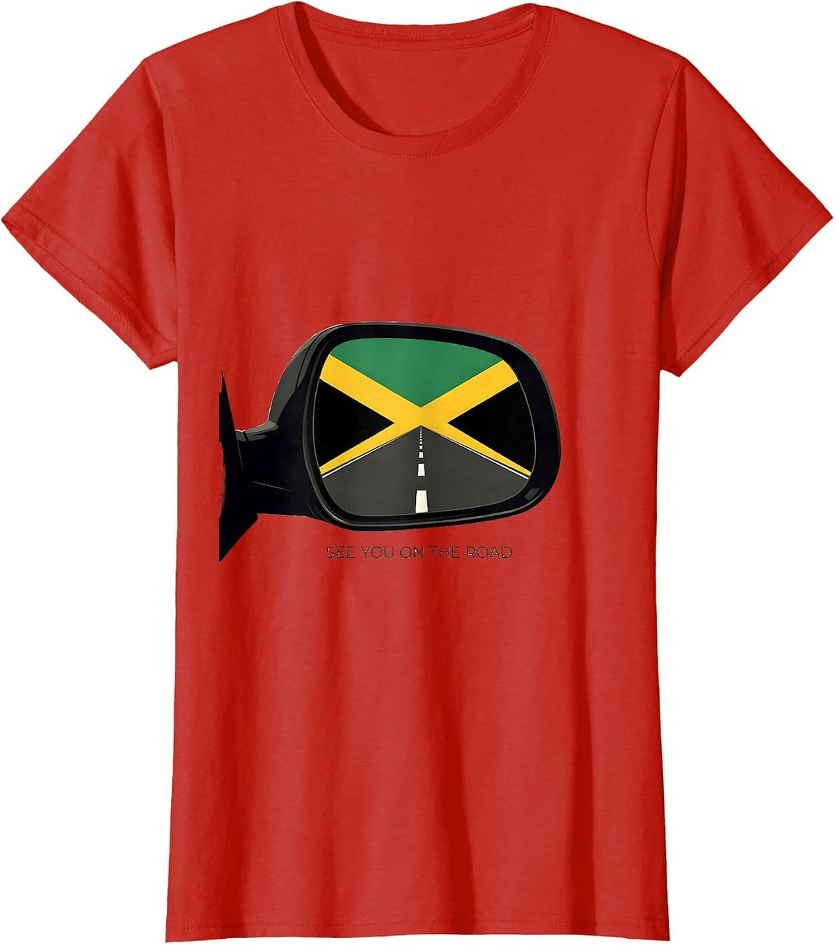 See You On The Road Editorial Conceptual Jamaican Carnival T-Shirt - Red