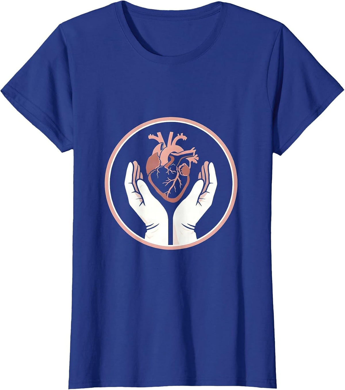 Women's Medical Assistant Caring Heart Graphic Design T-Shirt - Royal Blue