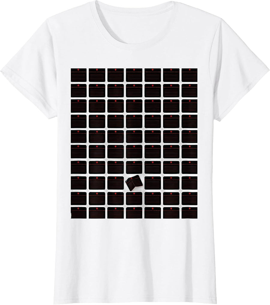 Women's Perforated Citation Slip Grid Funny Police Officer Gift T-Shirt - White