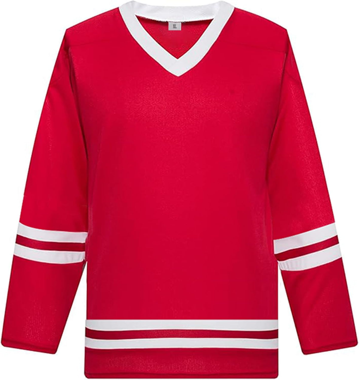 Blank Hockey Training Jersey Lightweight Fabric Long Sleeve for Ice Hockey Jersey Quick Dry Feature and V Neck Style -