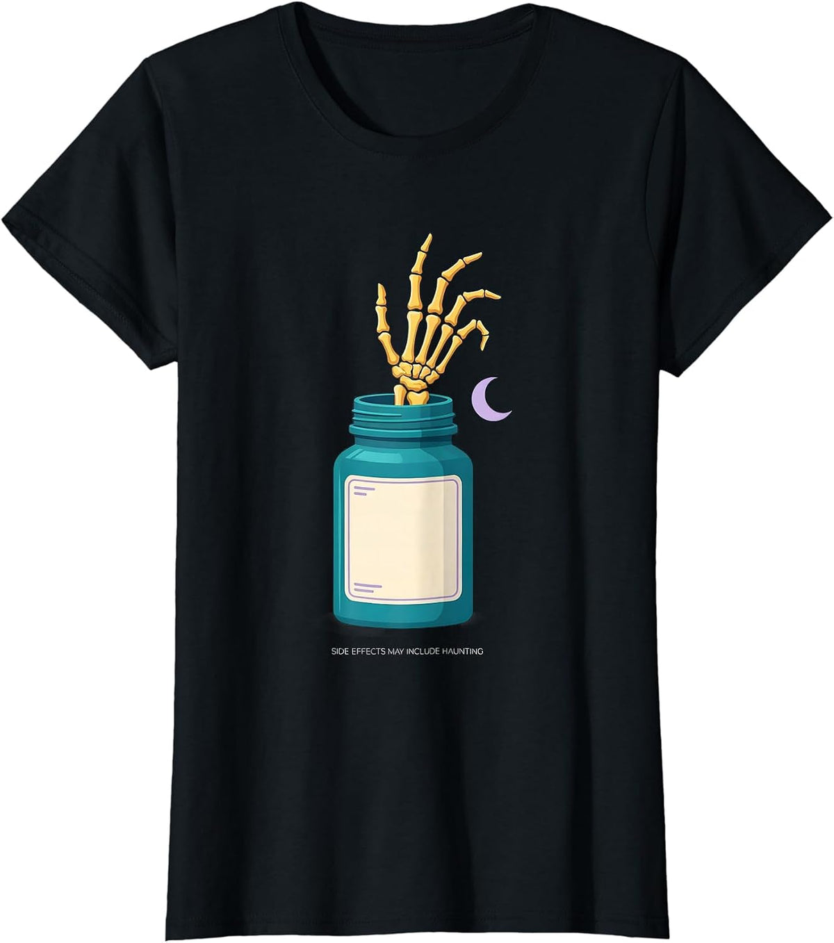 Women's Side Effects May Include Haunting Funny Pharmacy Tech T-Shirt - Black