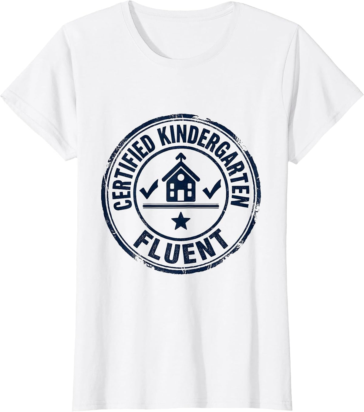 Certified Kindergarten Fluent Funny Teacher Humor T-Shirt - White