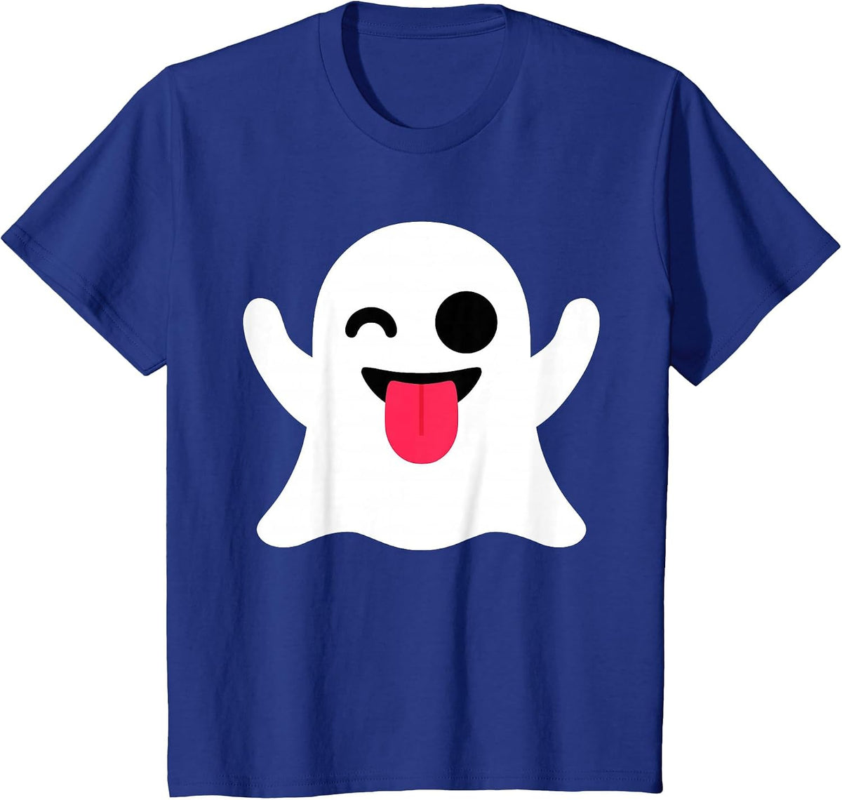 Funny Emoticon Cute Ghost Boo Face Halloween Costume T-Shirt - Royal Blue