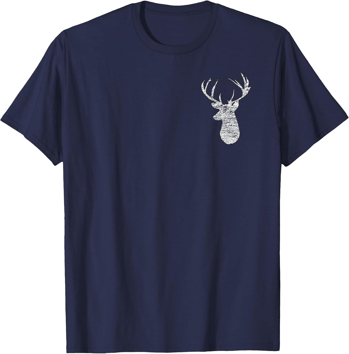 Deer Hunting Camo Flag 2-Sided T-Shirt - Navy Blue