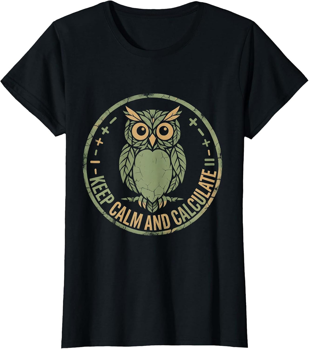 Keep Calm and Calculate Math Teacher Design T-Shirt - Black